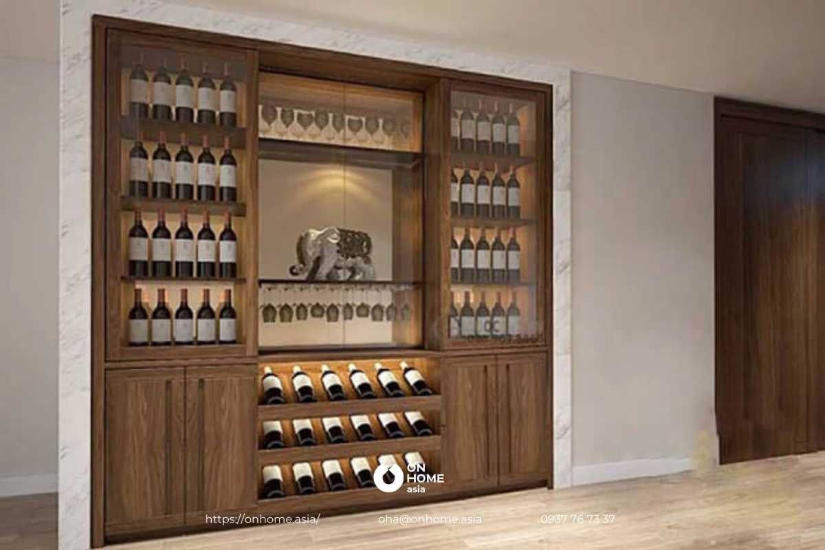 Tủ rượu gỗ Óc Chó