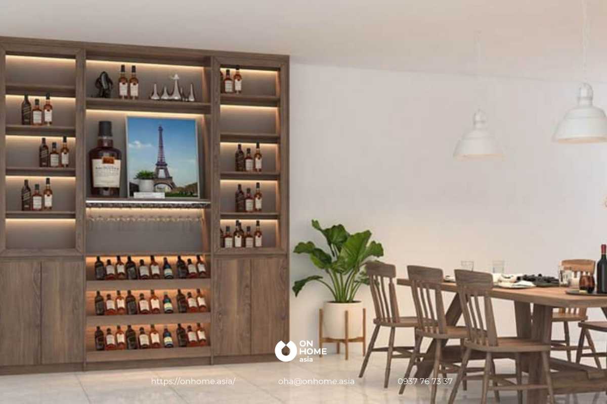 Tủ rượu gỗ Óc Chó