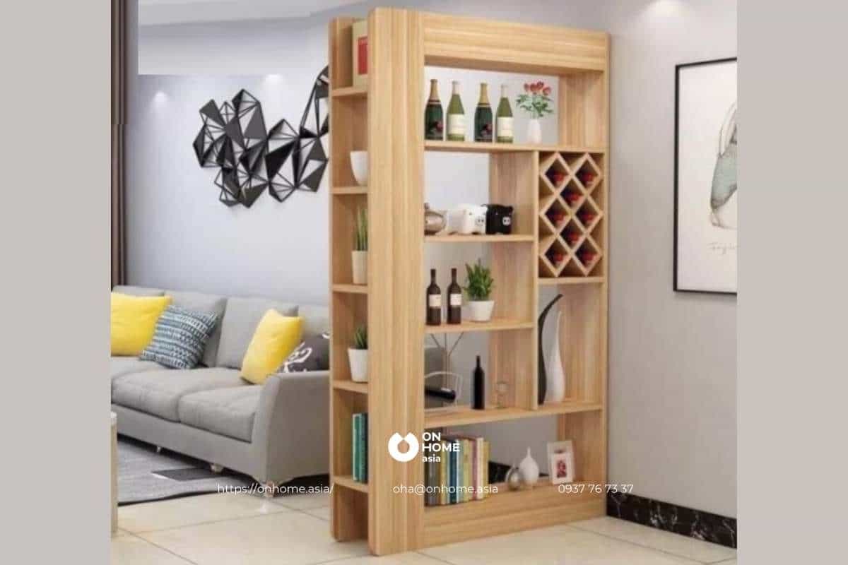 Tủ rượu gỗ công nghiệp sang trọng