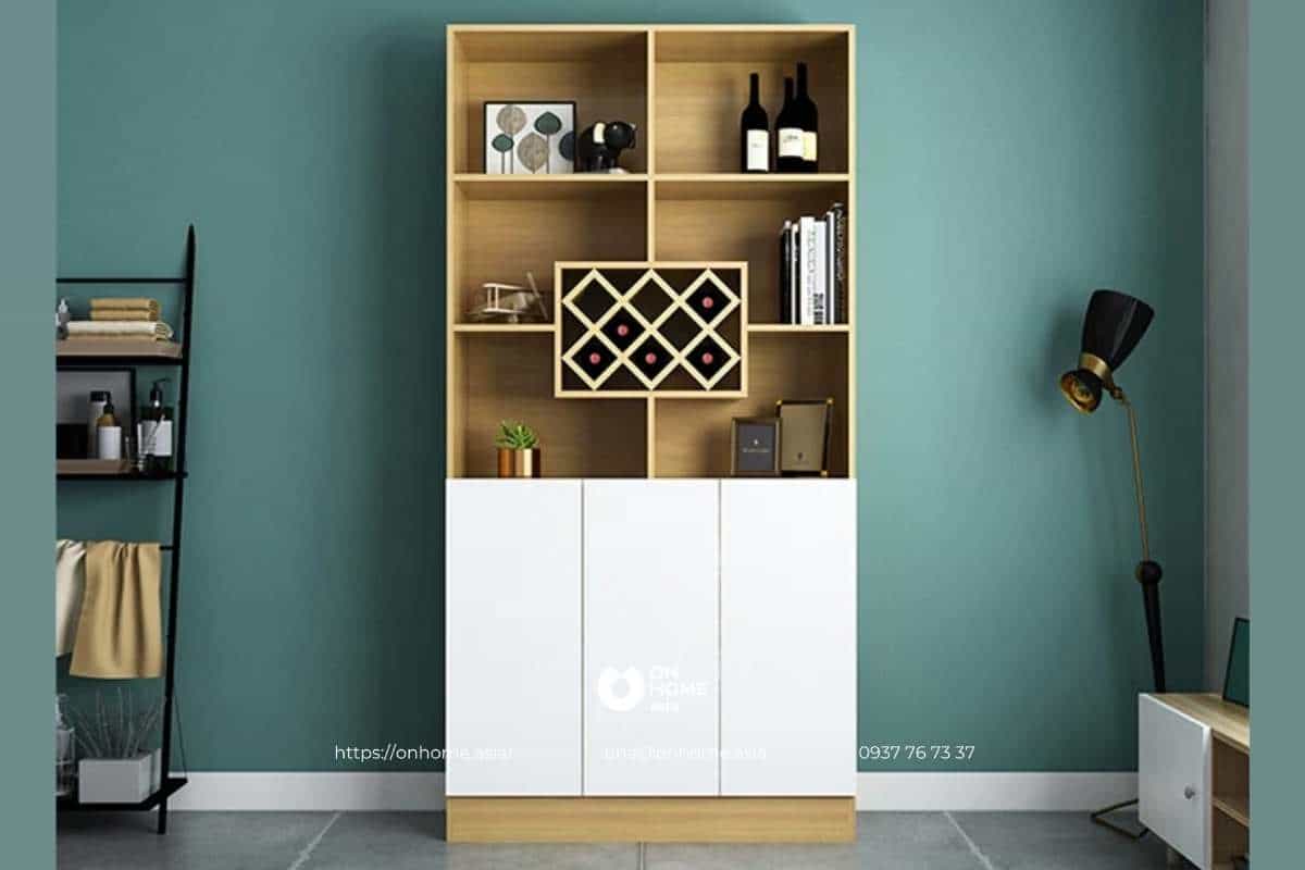 Tủ rượu gỗ công nghiệp MDF thiết kế hiện đại