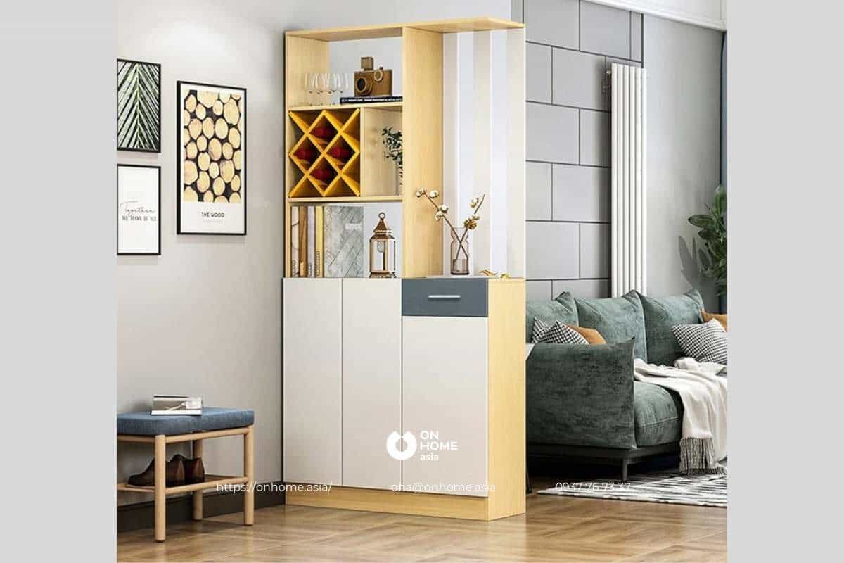 Tủ rượu gỗ công nghiệp đẹp, hiện đại