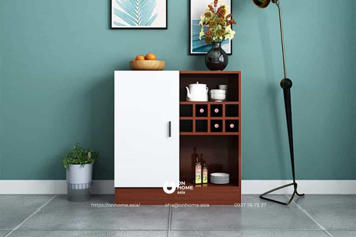 Tủ rượu gỗ công nghiệp nhỏ gọn