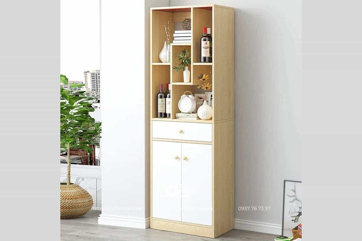 Tủ rượu gỗ công nghiệp đơn giản mà đẹp