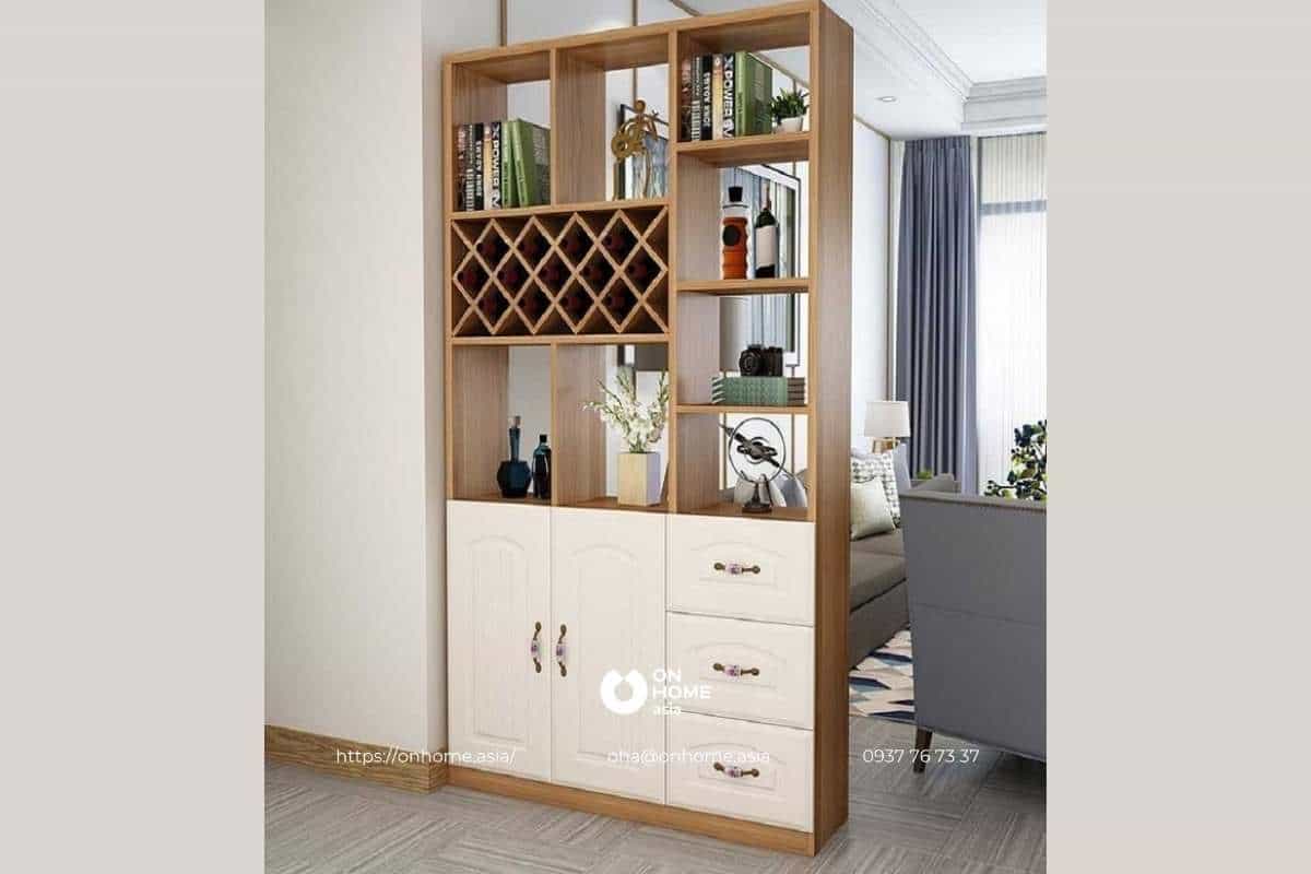 Tủ trang trí kết hợp tủ rượu hiện đại, đơn giản