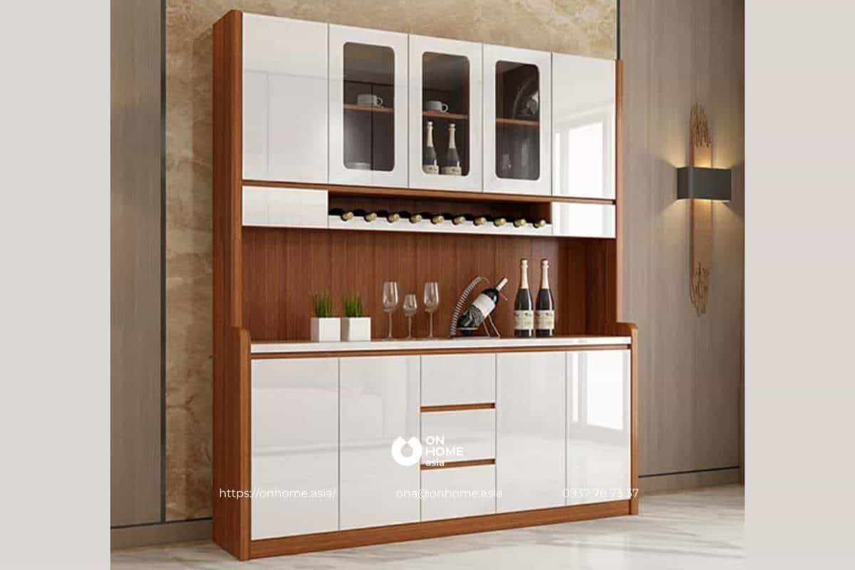 Mẫu tủ rượu gỗ công nghiệp