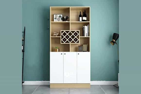 Tủ rượu gỗ công nghiệp thiết kế phong cách Bắc Âu