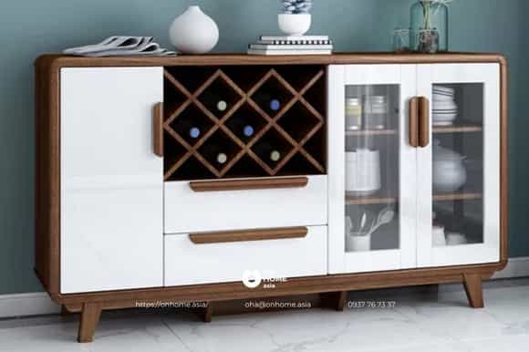 Tủ rượu gỗ công nghiệp đơn giản
