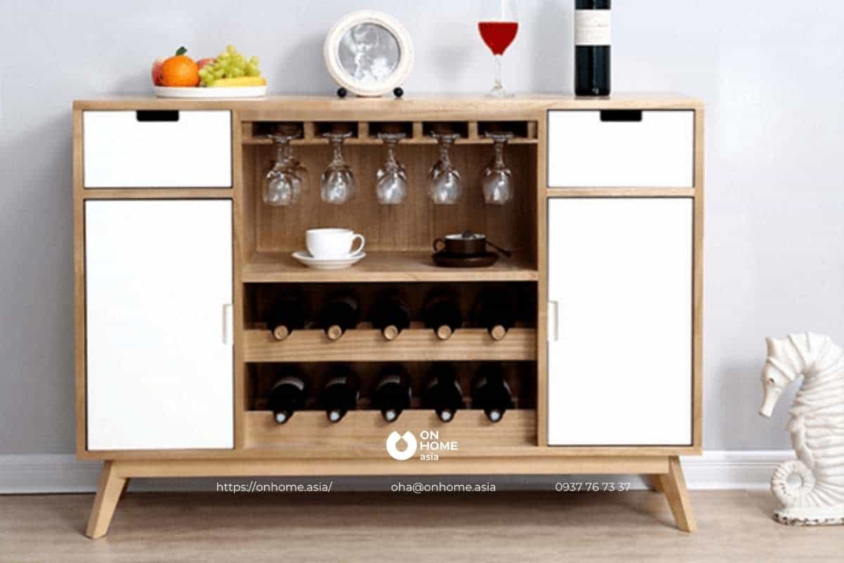 Tủ rượu phòng khách gỗ công nghiệp
