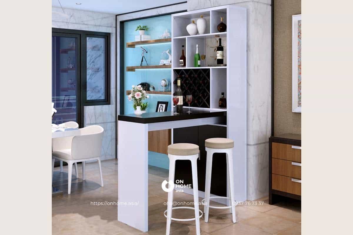 Mẫu tủ rượu thiết kế thông minh tiết kiệm diện tích