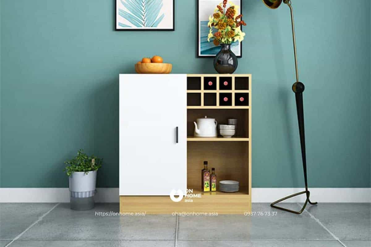 Tủ rượu gỗ công nghiệp nhỏ gọn