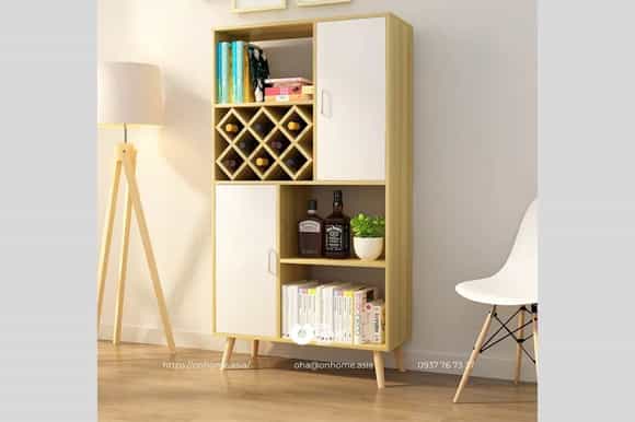 Tủ rượu dạng đứng phong cách Bắc Âu