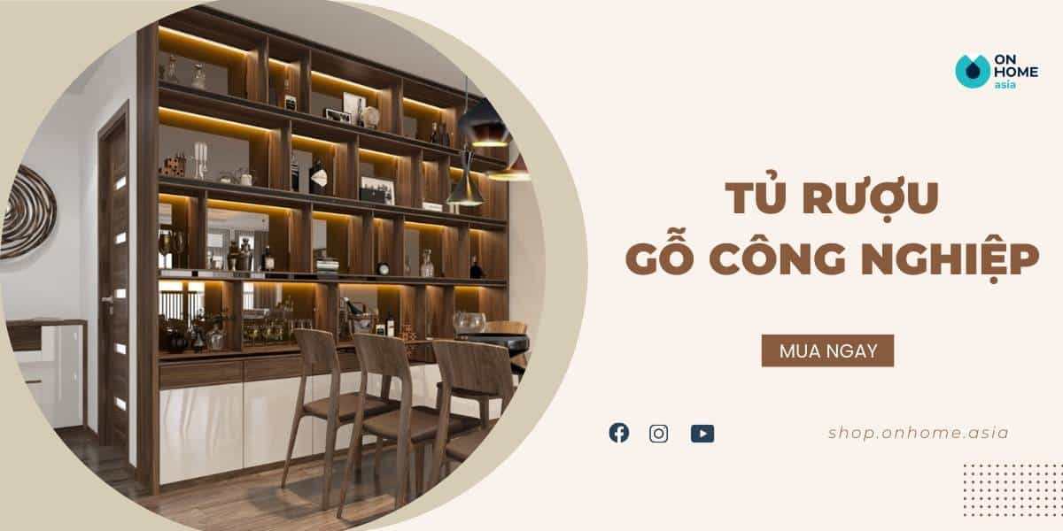 Tủ rượu gỗ công nghiệp
