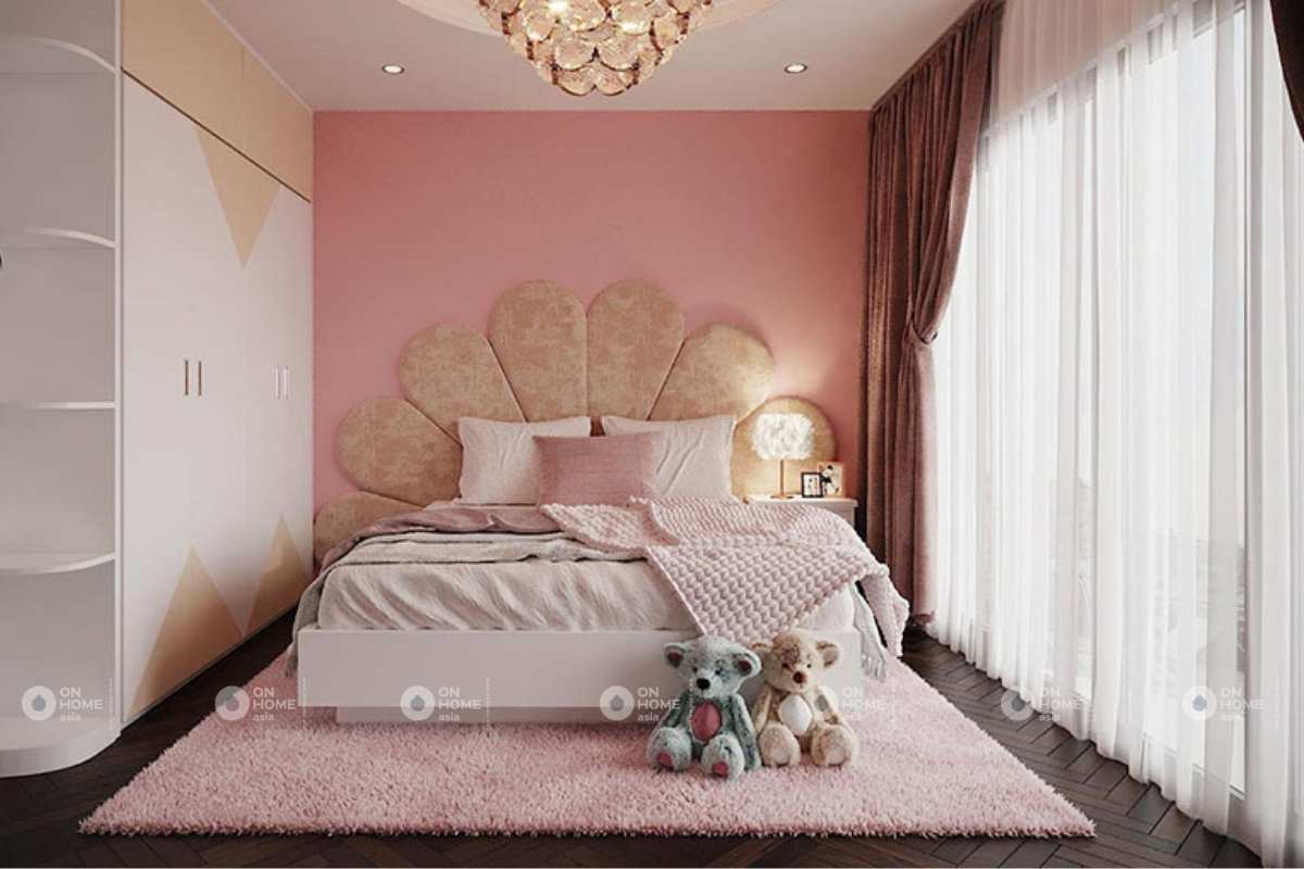 Nội thất nhà phố với phòng ngủ bé gái&nbsp;