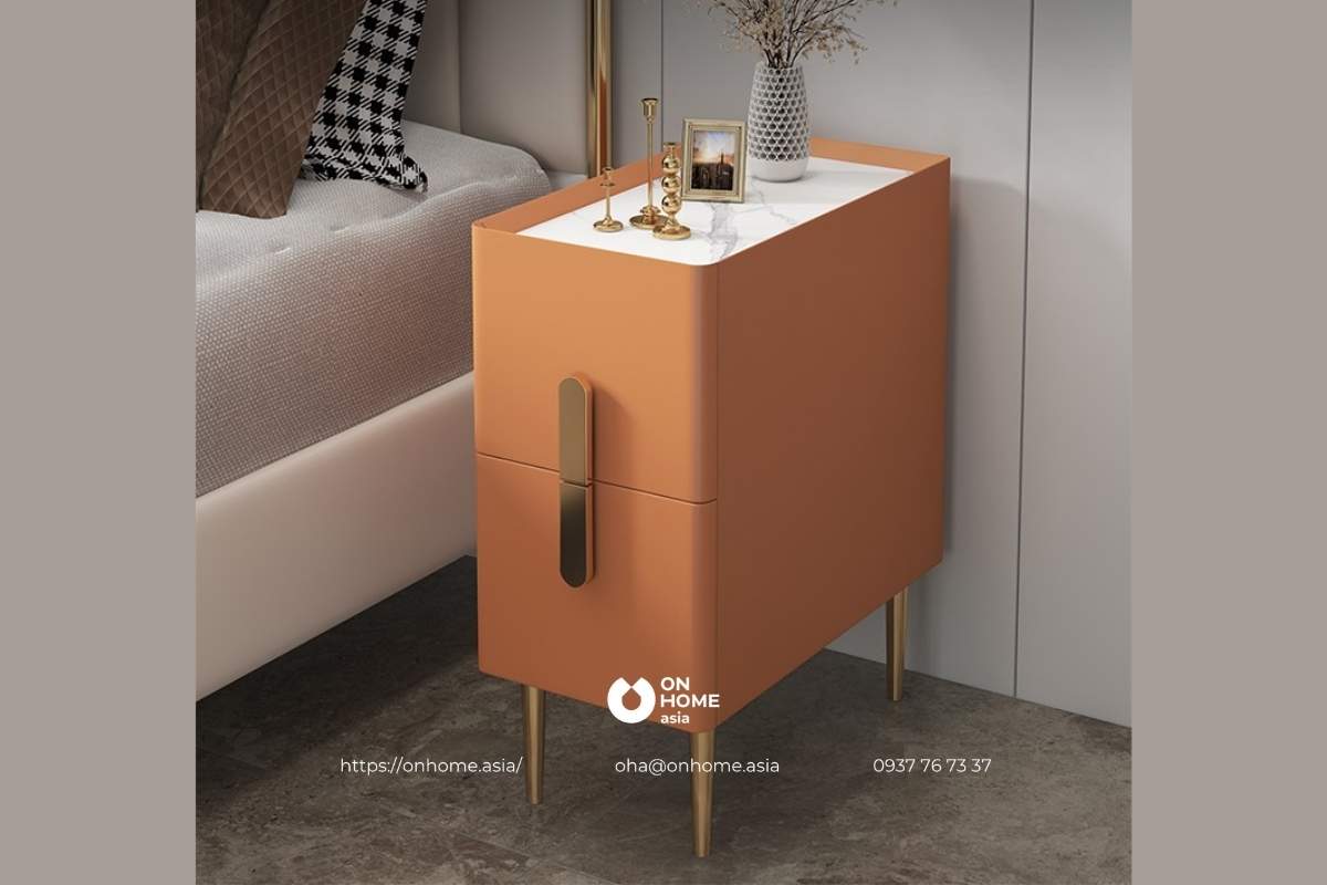 Tab đầu giường màu cam đẹp