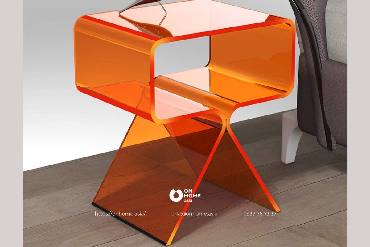 Tab đầu giường nhựa màu cam đẹp