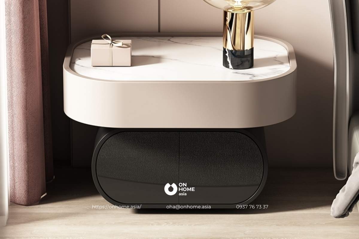 Tab đầu giường bo tròn đẹp mắt