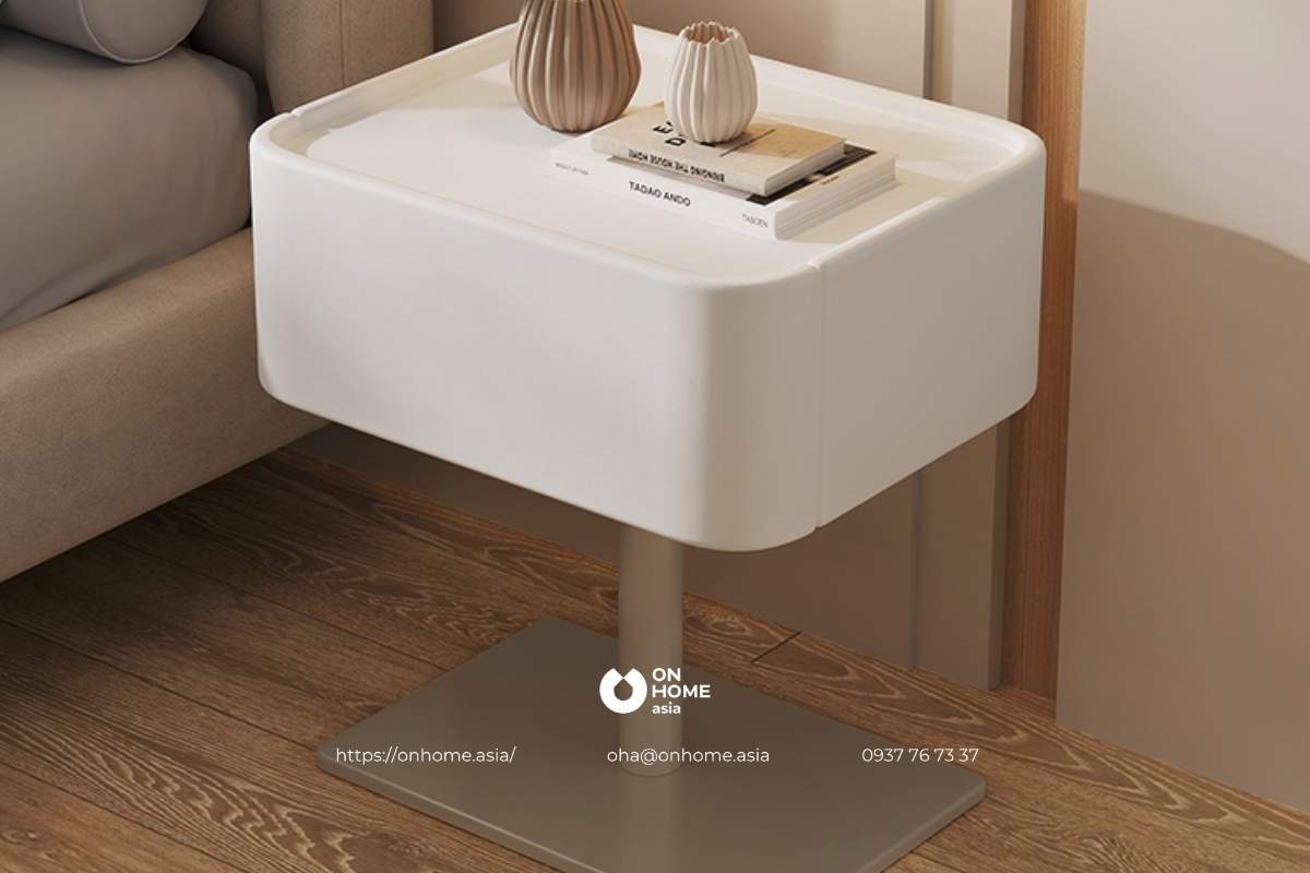 Tab đầu giường màu trắng đẹp