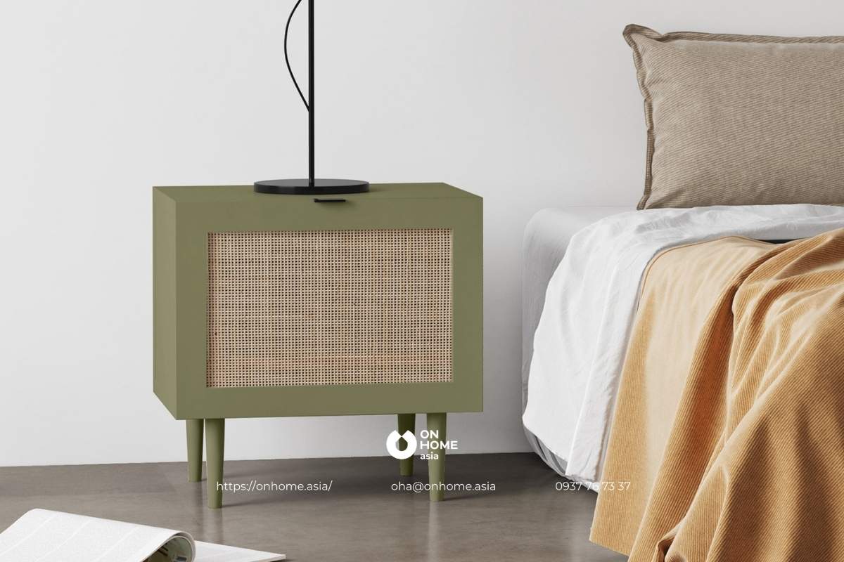 Tab đầu giường phong cách Bắc Âu màu xanh đẹp