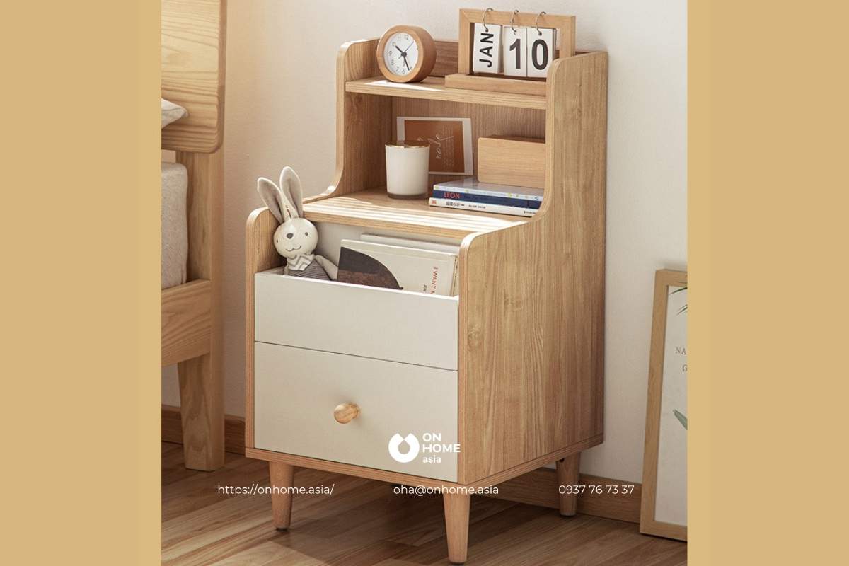 Tab đầu giường gỗ công nghiệp nhỏ gọn