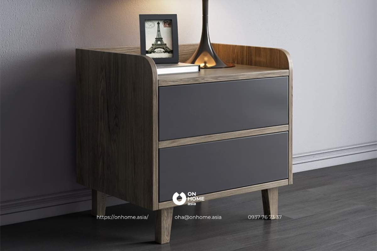 Tab đầu giường thông minh bằng gỗ công nghiệp