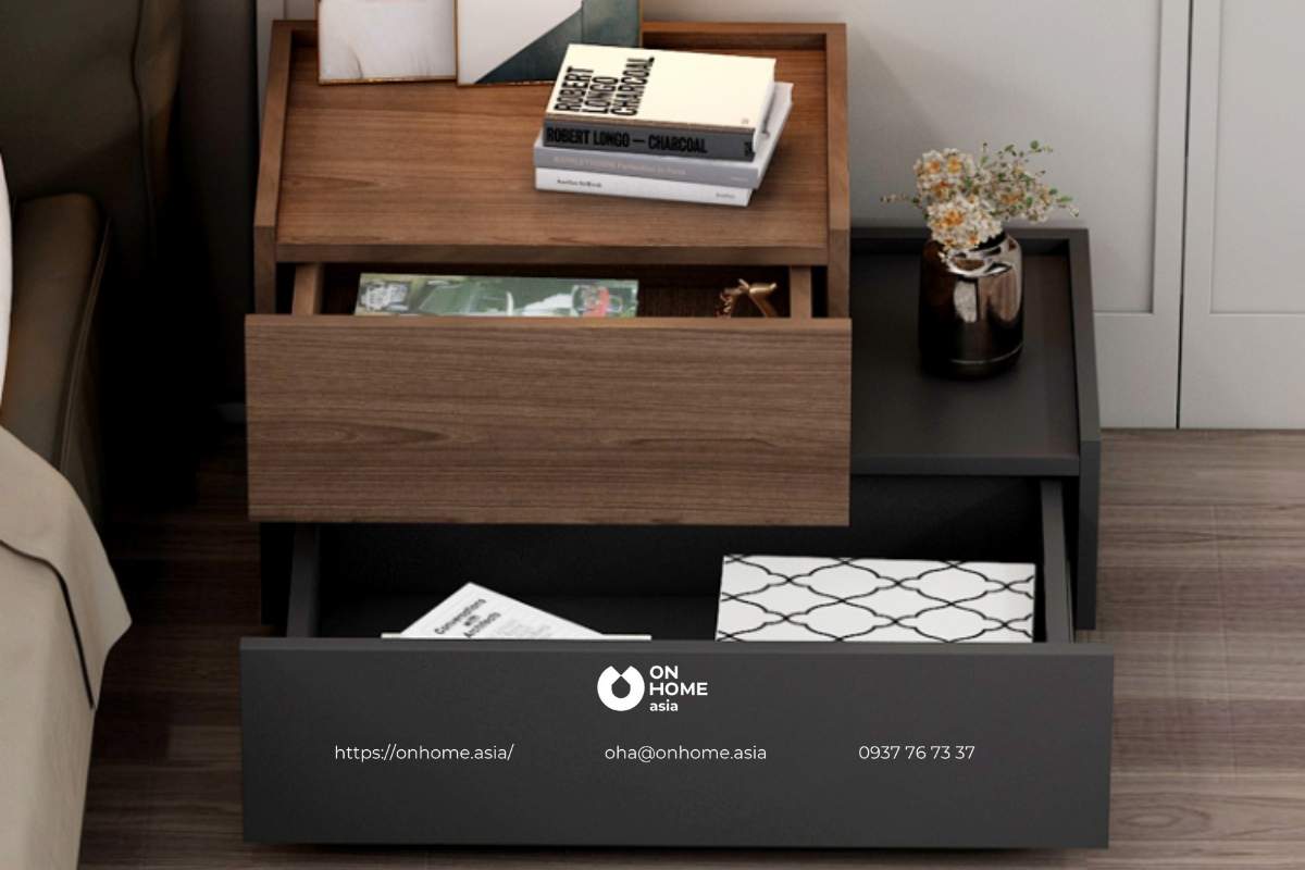 Tab đầu giường hiện đại bằng gỗ công nghiệp