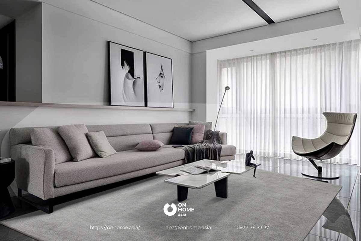 Thảm lông phòng khách sang trọng