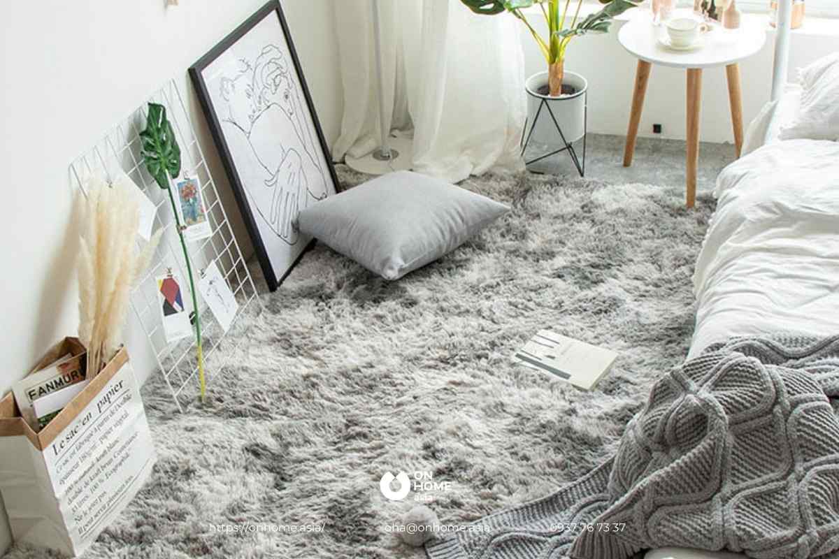 Thảm lông phòng ngủ đẹp