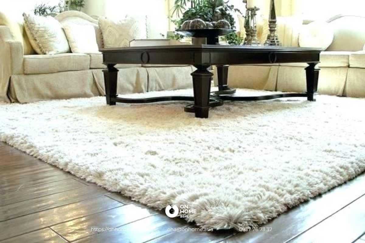 Thảm lông phòng khách sang trọng