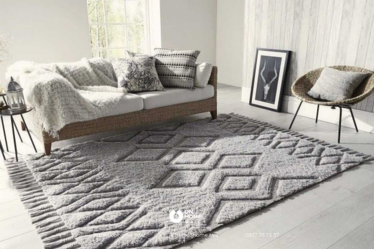 Thảm lông phòng khách sang trọng