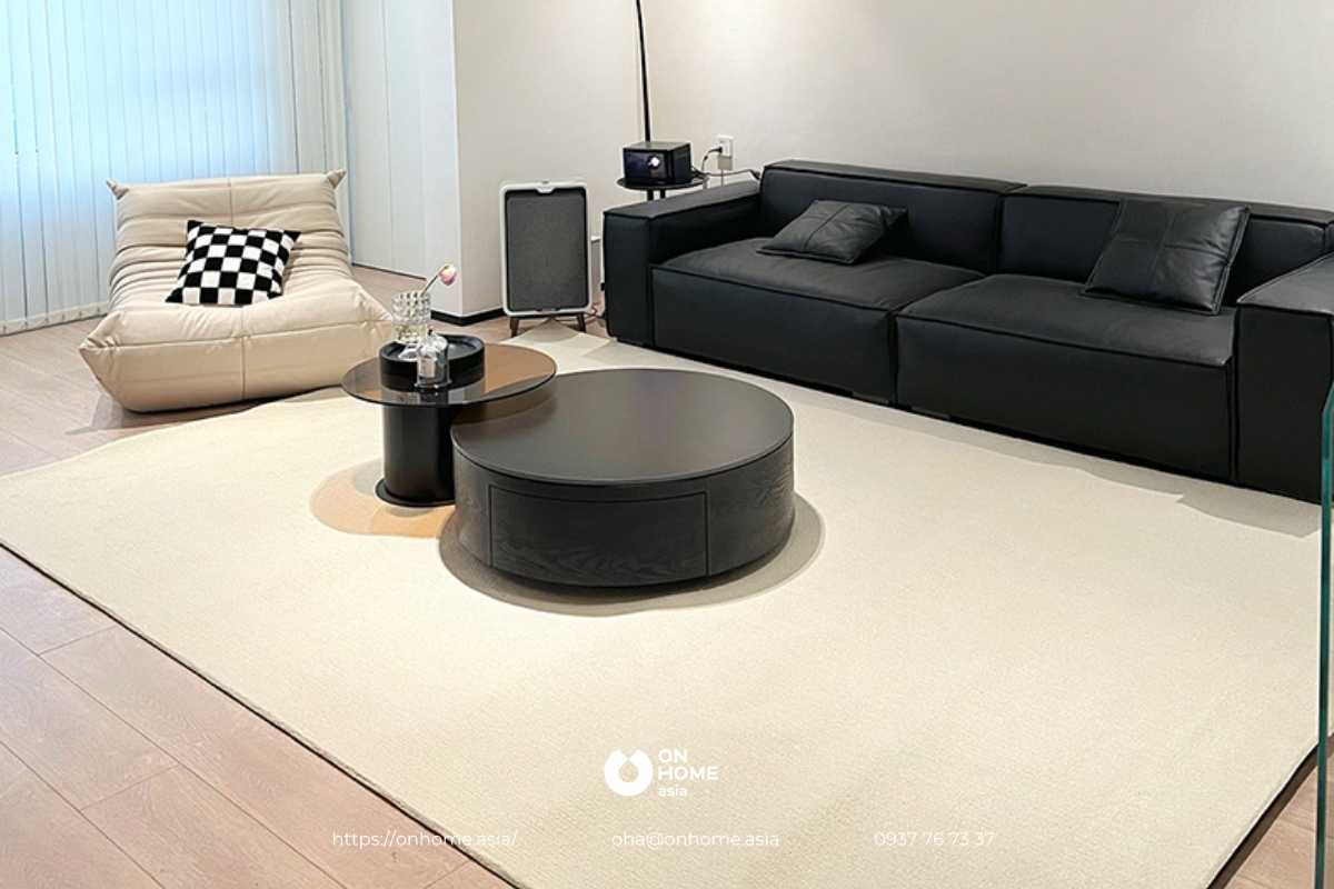 Thảm lông phòng khách sang trọng