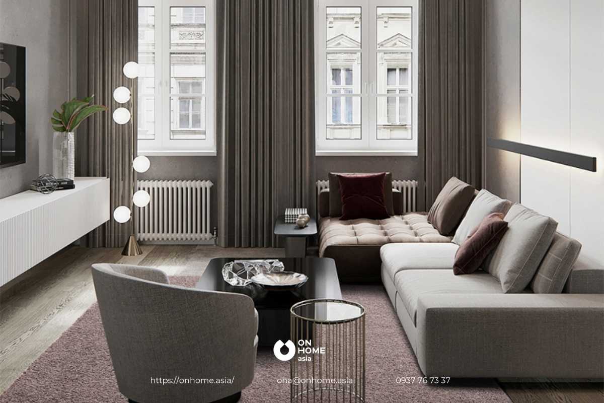 Thảm lông phòng khách sang trọng