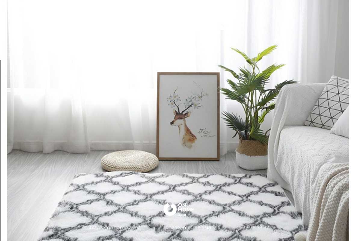 Thảm lông phòng khách sang trọng