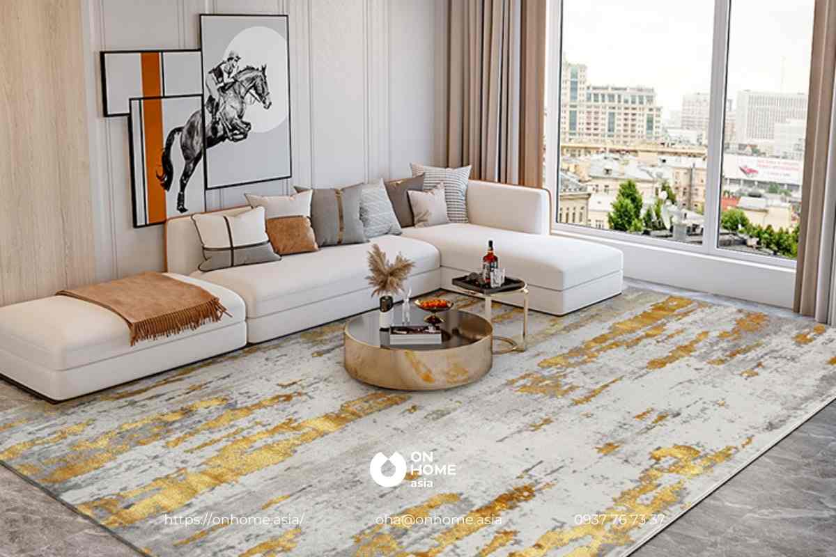 Thảm 3D trải sàn phòng khách