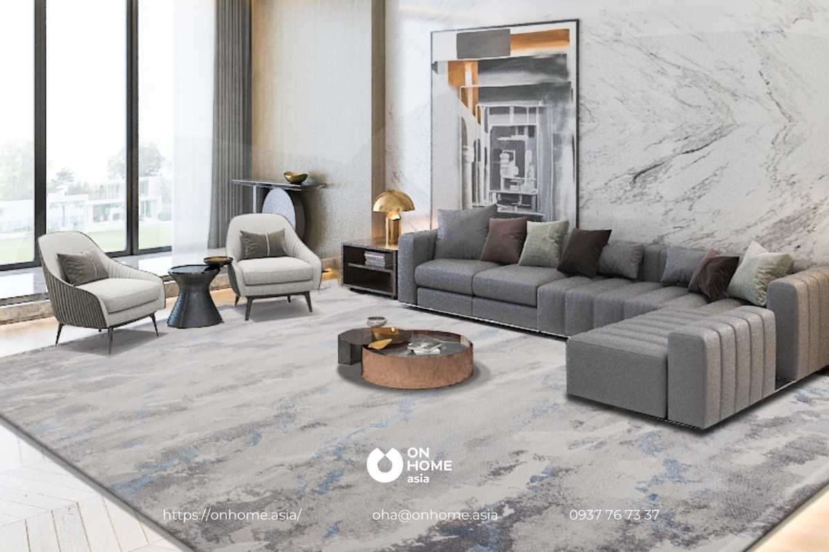 Thảm vải trải sàn phòng khách