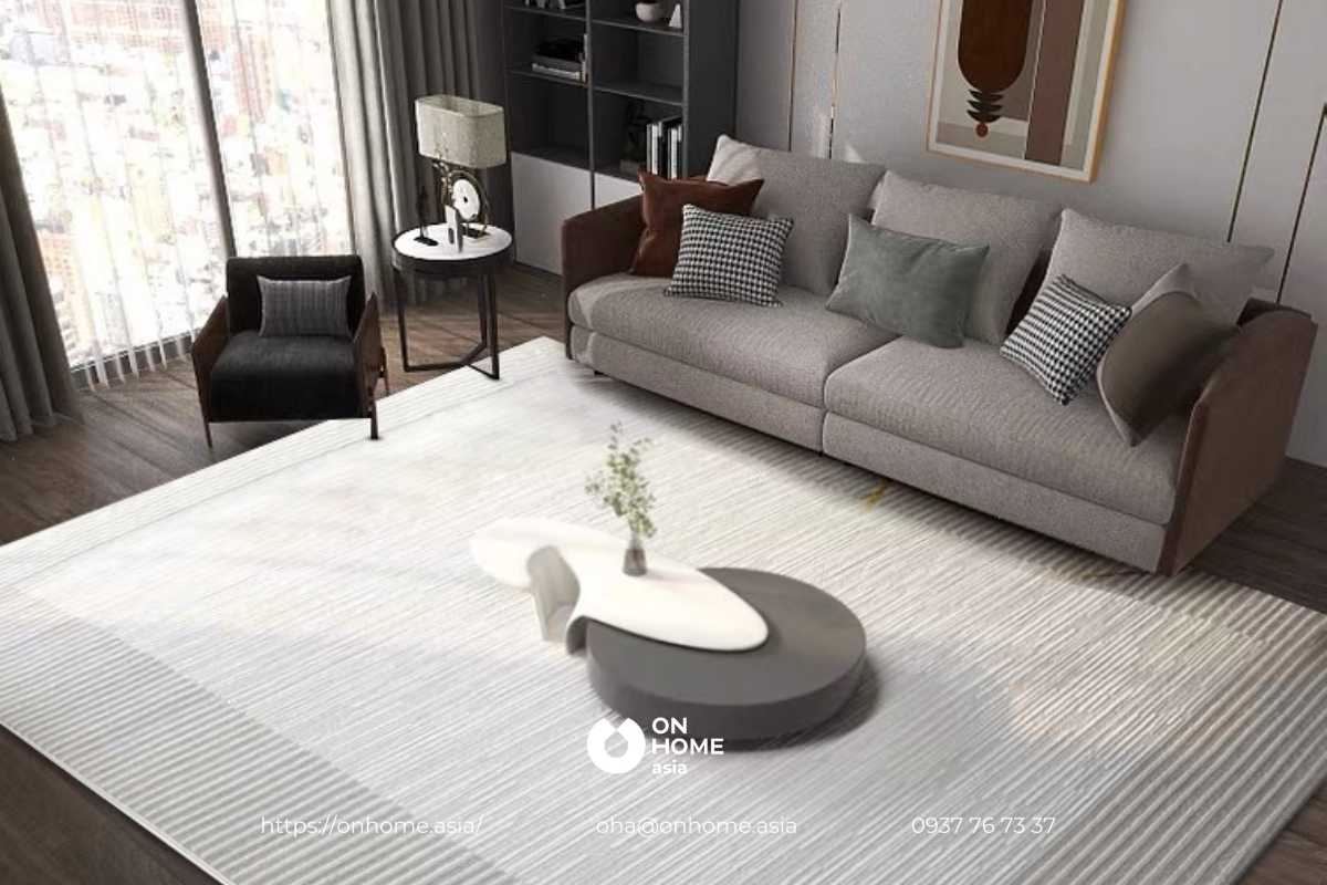 Thảm trải sàn phòng khách bằng vải