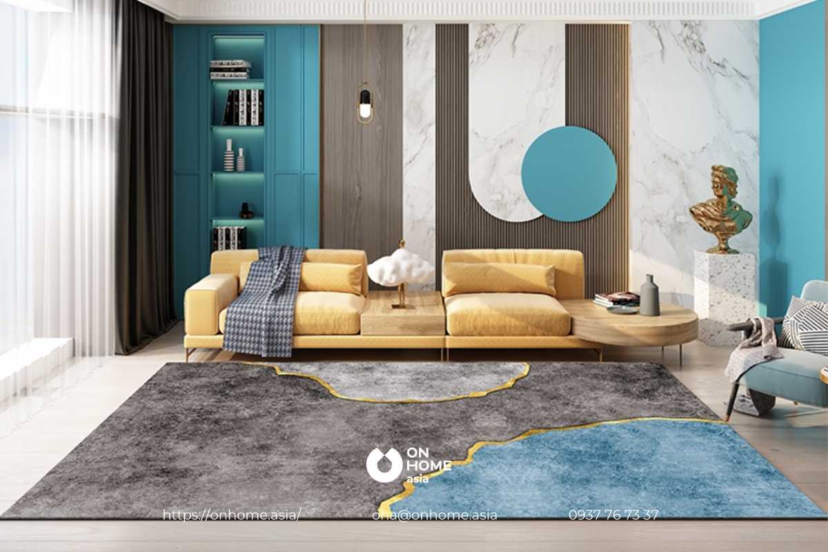 Thảm 3D trải sàn phòng khách