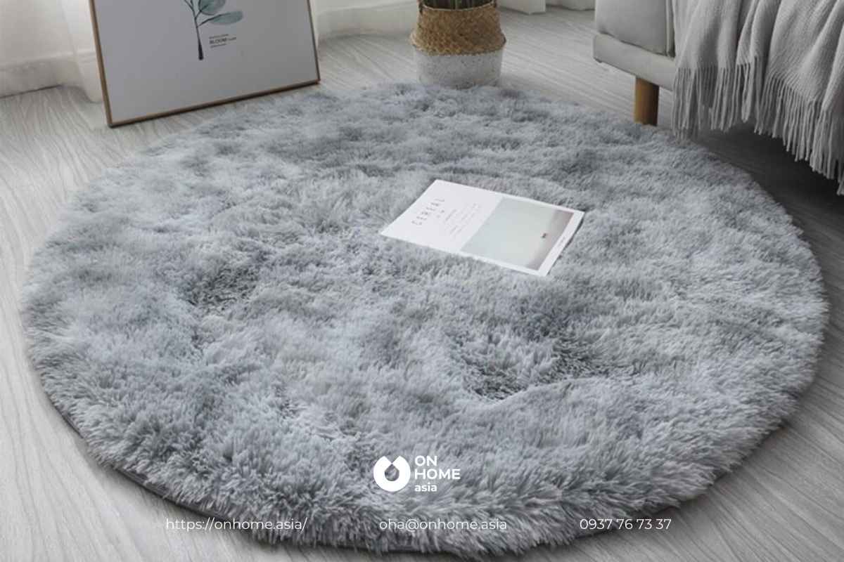 Thảm trải sàn phòng khách bằng lông
