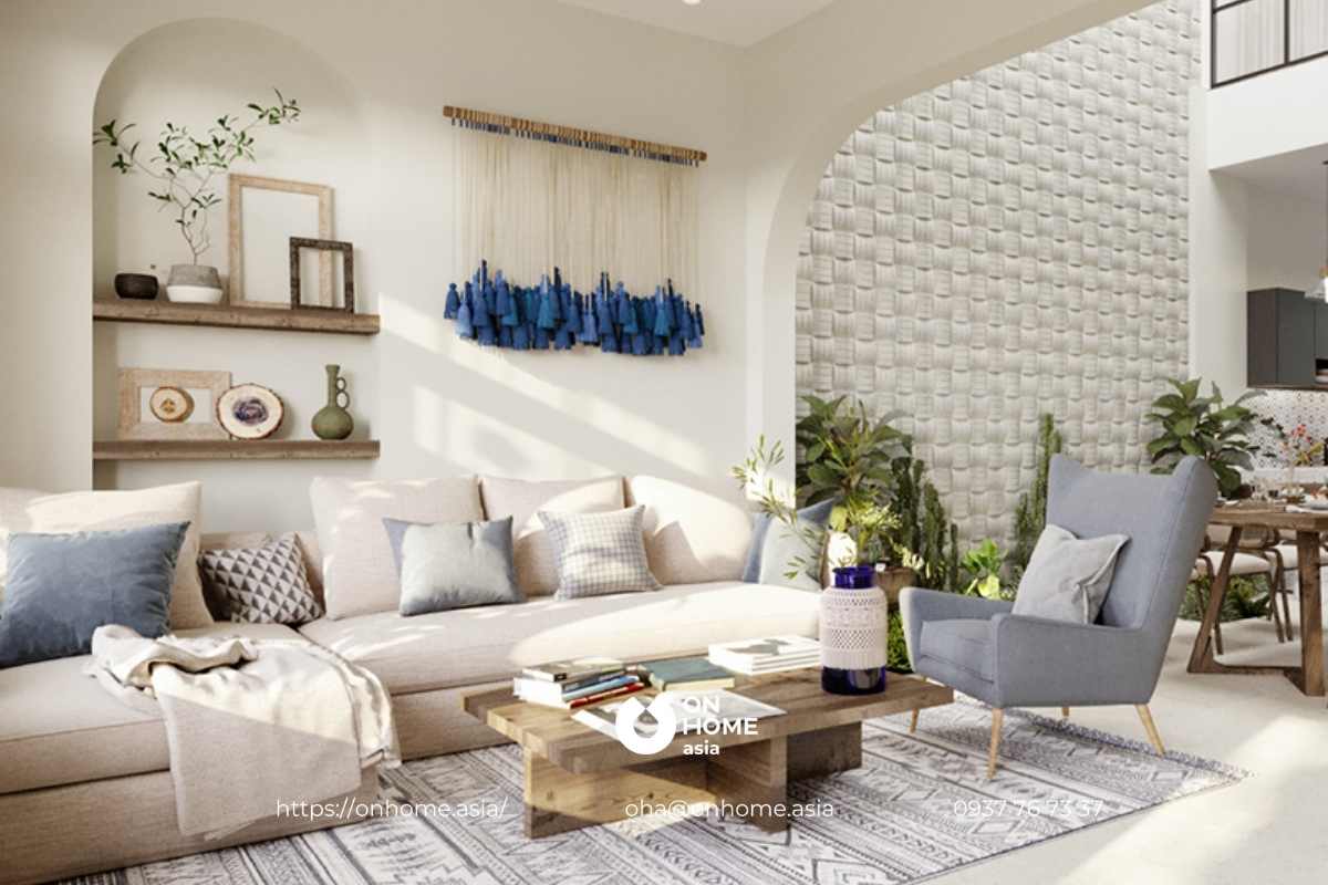 Thi công nội thất nhà phố phong cách Địa Trung Hải