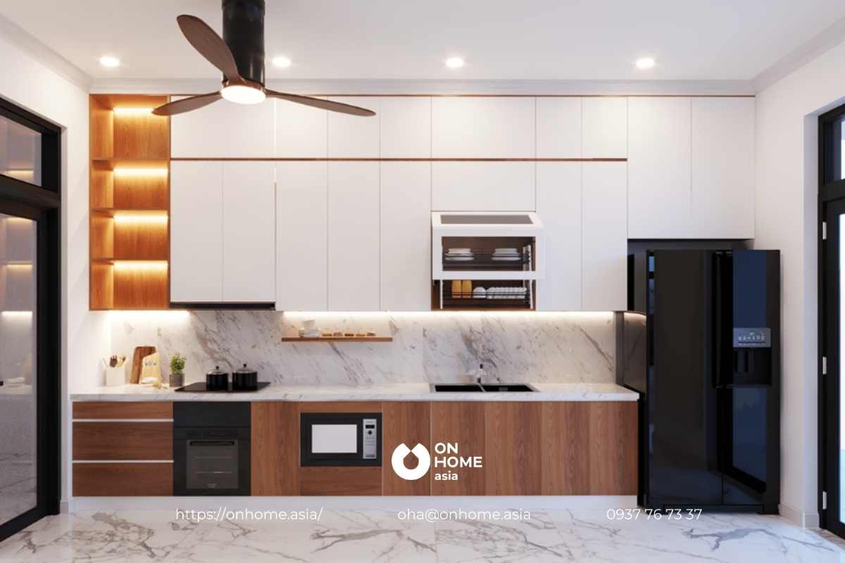 Tủ bếp chữ I tiện lợi, khoa học