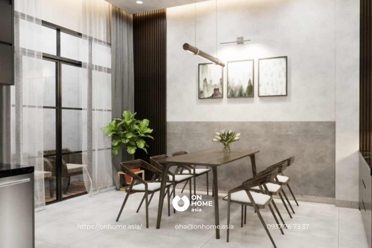 Thiết kế bàn ăn đơn giản hiện đại