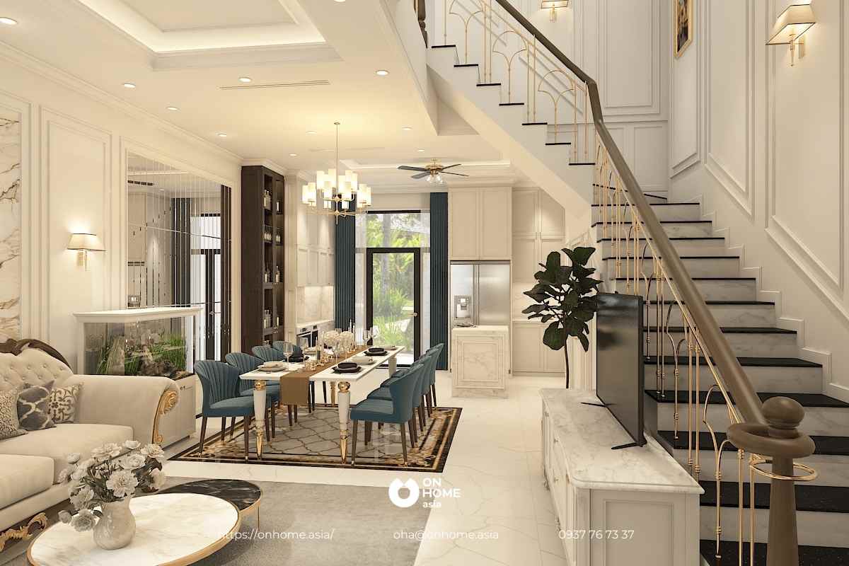 Thiết kế bếp đẹp, sang trọng cho biệt thự 