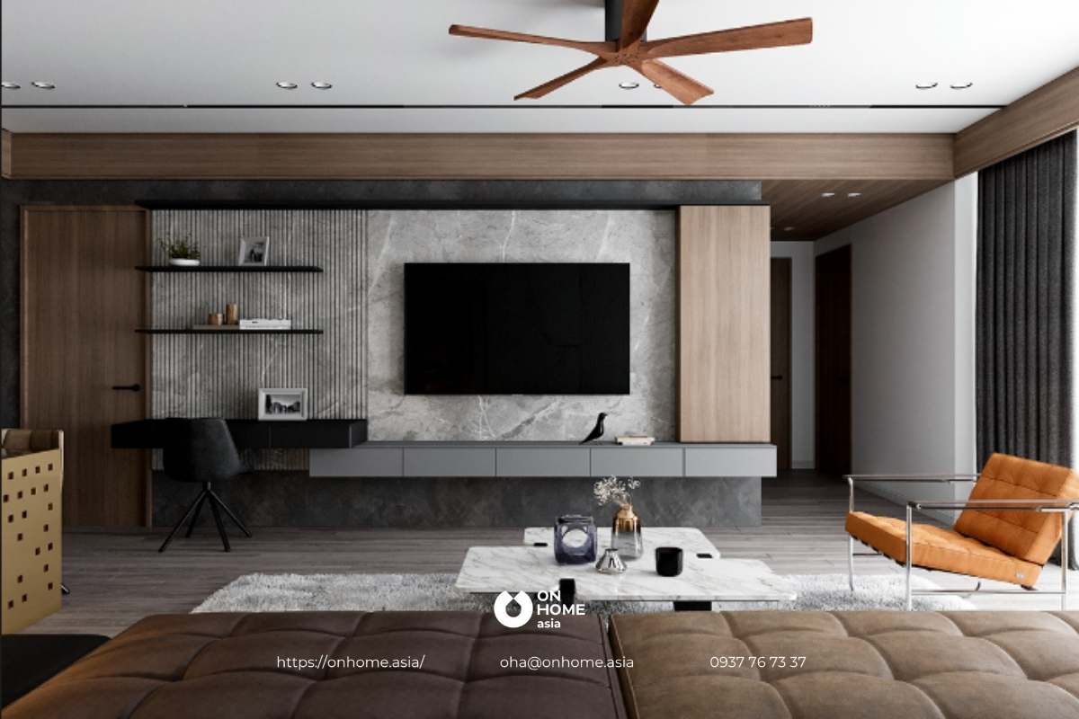 Kệ tivi treo tường phòng khách đẹp