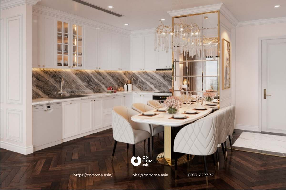 Thiết kế nội thất phòng bếp sang trọng
