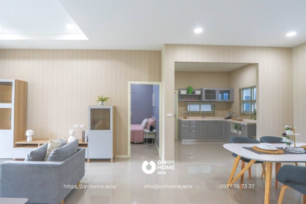 Nội thất nhà đẹp với gam màu trung tính nổi bật