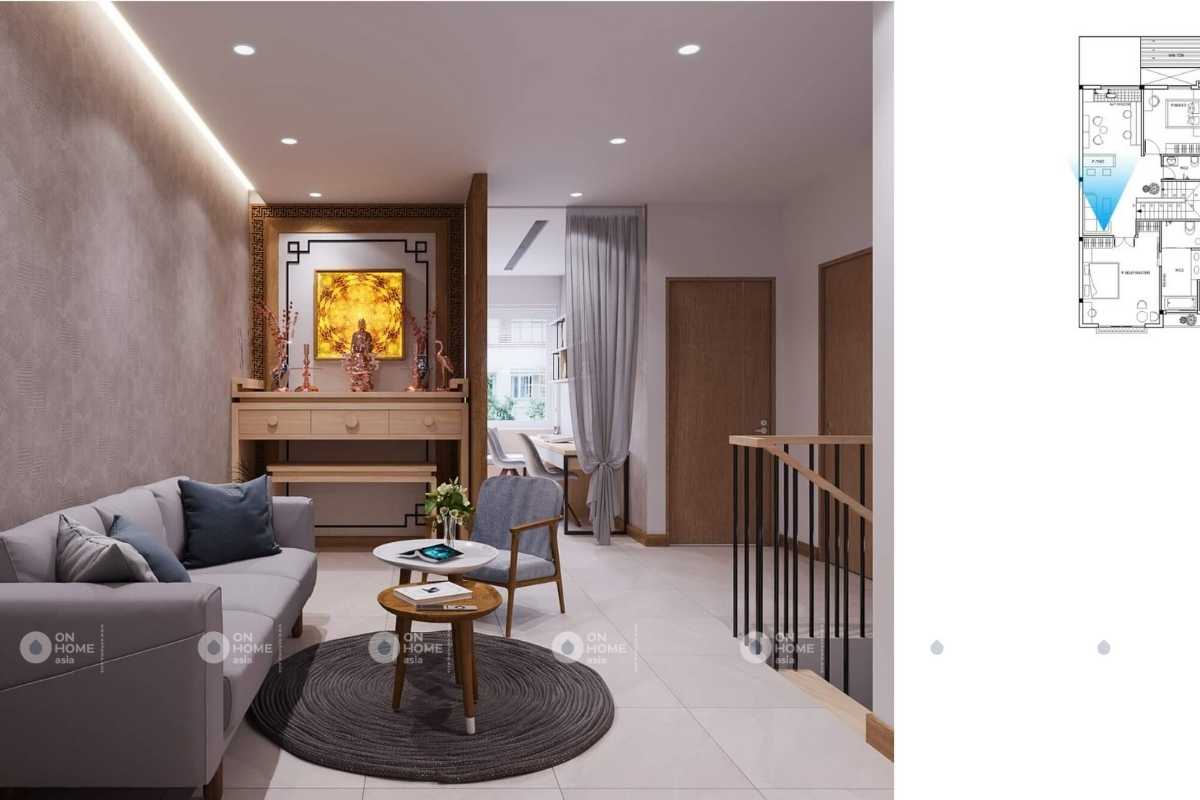 Khu vực phòng thờ nhà ống 2 tầng đẹp