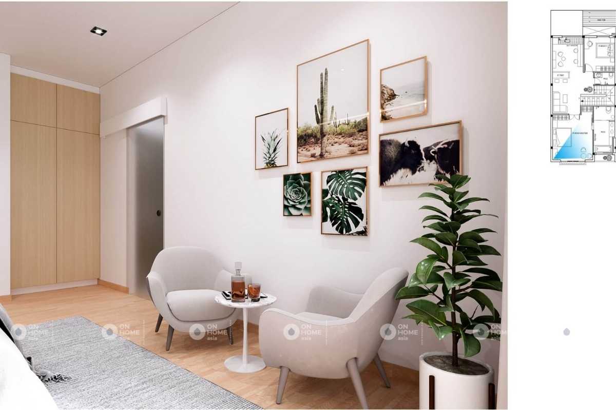 Bàn trà trong phòng ngủ master