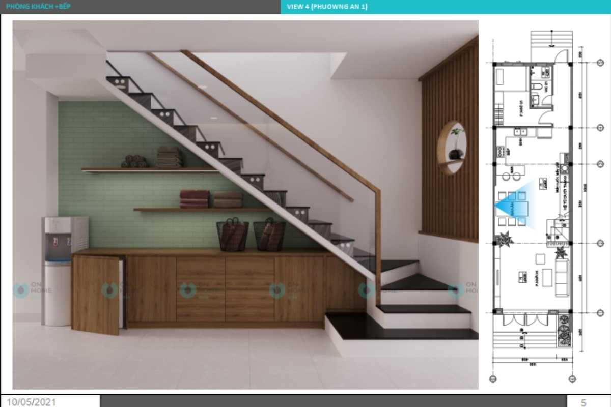 Trang trí gầm cầu thang nhà ống