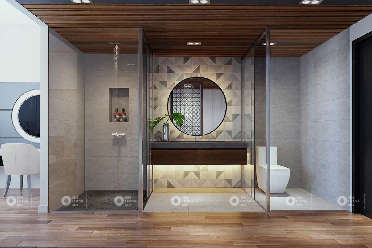 Thiết kế nhà vệ sinh cấp 4 rộng rãi.