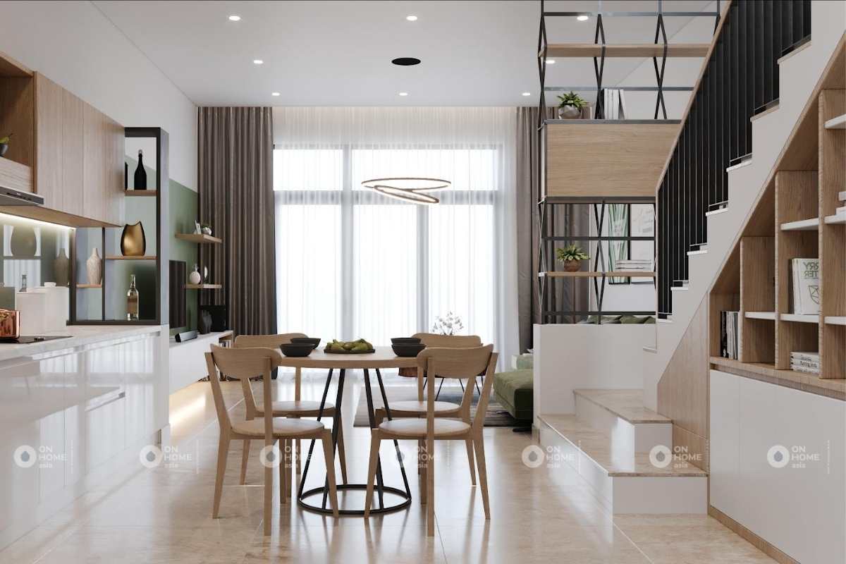 Bàn ăn tròn đơn giản nhà cấp 4