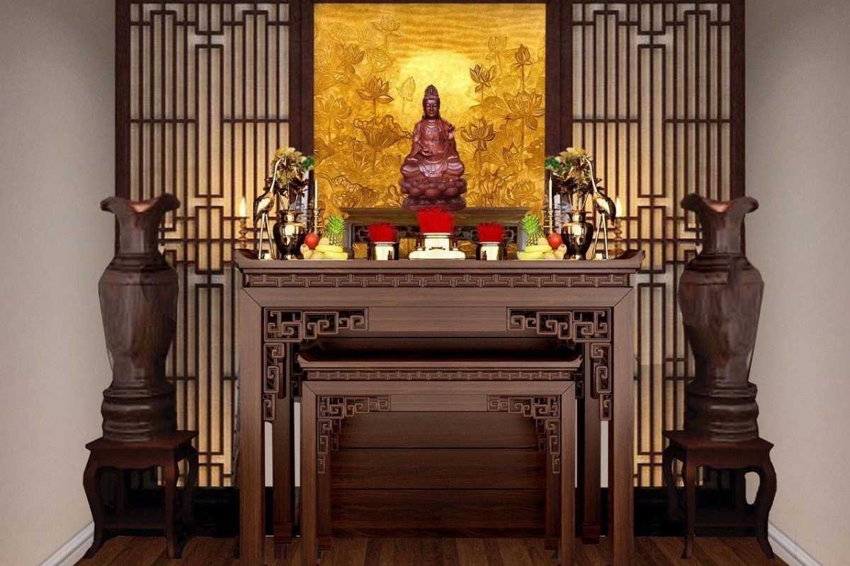 Thiết kế nội thất nhà phố 30m2 với phòng thờ 